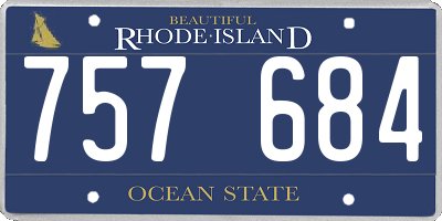 RI license plate 757684