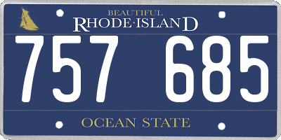 RI license plate 757685