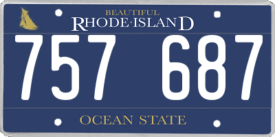 RI license plate 757687