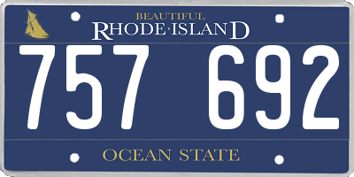 RI license plate 757692