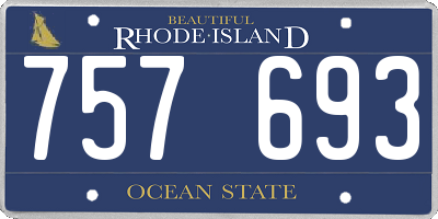 RI license plate 757693