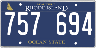 RI license plate 757694