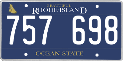 RI license plate 757698