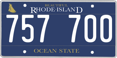 RI license plate 757700
