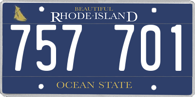 RI license plate 757701