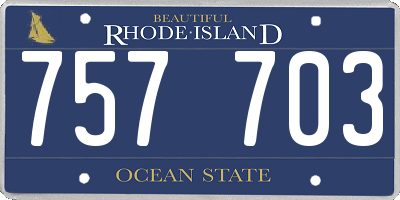RI license plate 757703