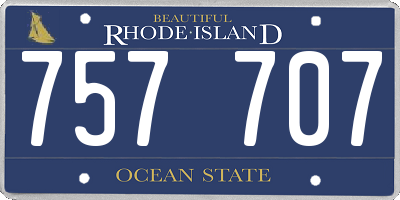 RI license plate 757707