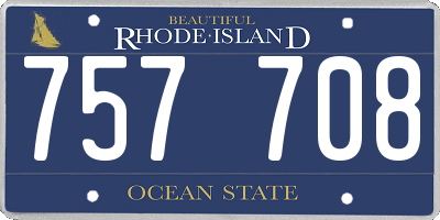 RI license plate 757708