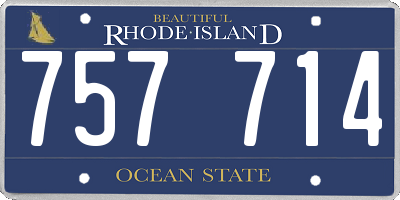 RI license plate 757714