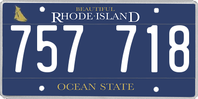 RI license plate 757718