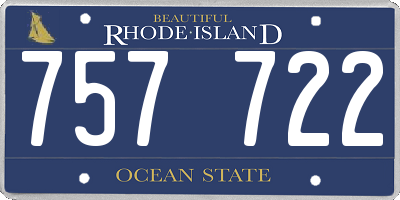 RI license plate 757722