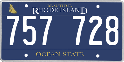 RI license plate 757728
