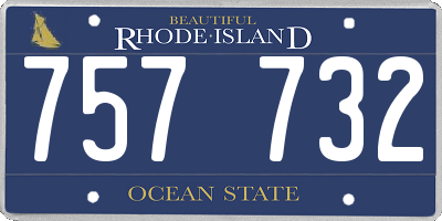 RI license plate 757732