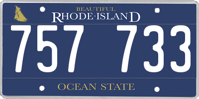 RI license plate 757733