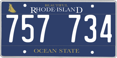 RI license plate 757734