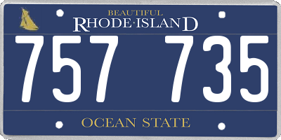 RI license plate 757735