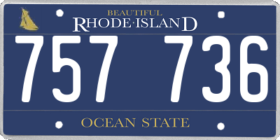 RI license plate 757736