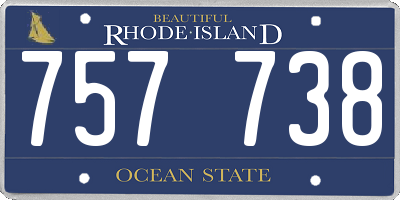 RI license plate 757738