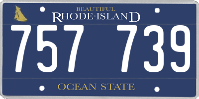 RI license plate 757739