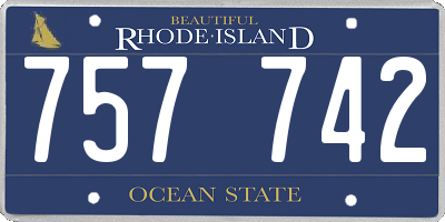 RI license plate 757742