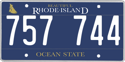 RI license plate 757744