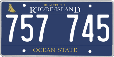 RI license plate 757745