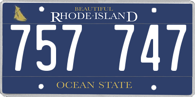 RI license plate 757747