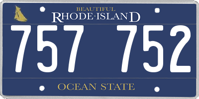 RI license plate 757752