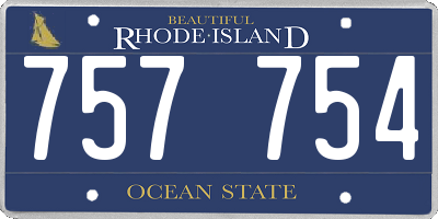 RI license plate 757754