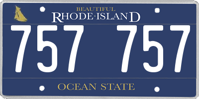 RI license plate 757757