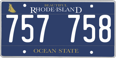 RI license plate 757758