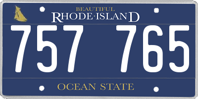 RI license plate 757765