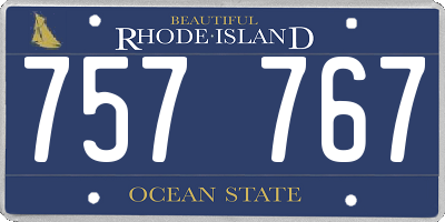 RI license plate 757767