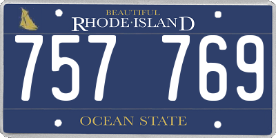 RI license plate 757769