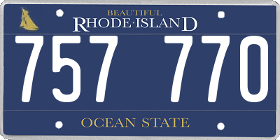 RI license plate 757770