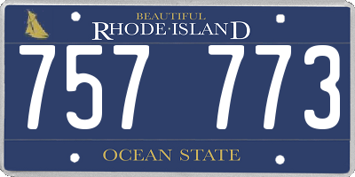 RI license plate 757773