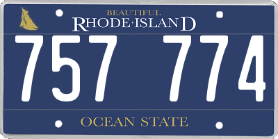 RI license plate 757774
