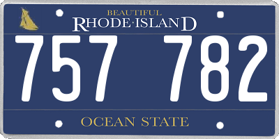 RI license plate 757782