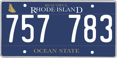 RI license plate 757783