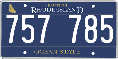 RI license plate 757785