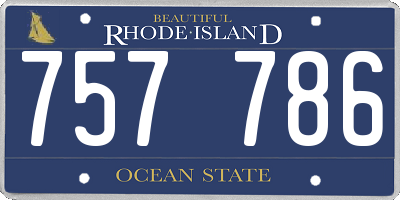 RI license plate 757786