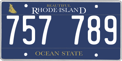 RI license plate 757789