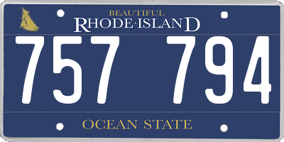 RI license plate 757794