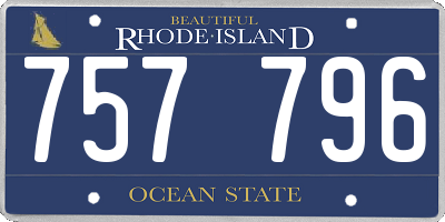 RI license plate 757796
