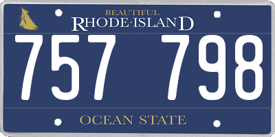 RI license plate 757798