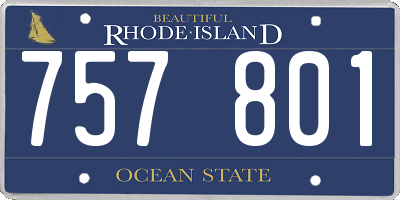 RI license plate 757801