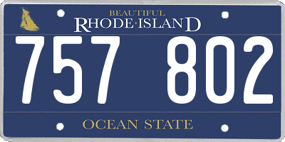 RI license plate 757802