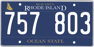 RI license plate 757803