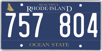 RI license plate 757804