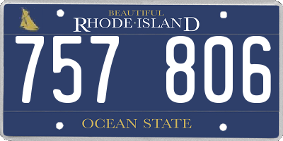 RI license plate 757806